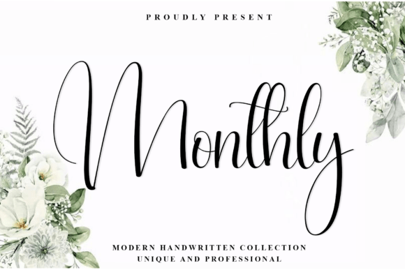 Monthly: A Modern Handwritten Script Font for Elegant Design