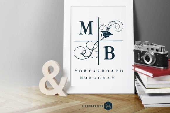 Mortarboard Monogram Family: Elegant Academic Font Design