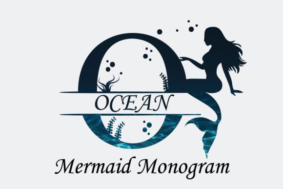 Ocean Mermaid Monogram: Elegant Font for Creative Projects